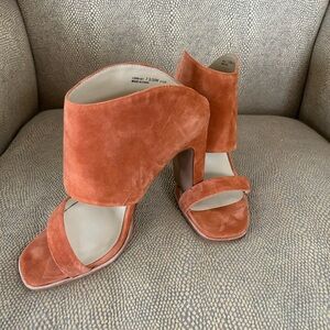 Suede Heels - 42 Gold Rust Suede Heels